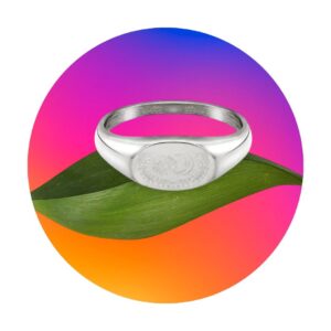 Ring RVS met gegraveerde zon & maan