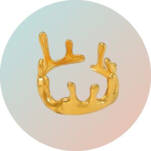 Classic Druppel ring RVS 18K goud verguld