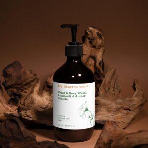 Hand & Body Wash, Patchouli, Amber en Vanille 490 ml