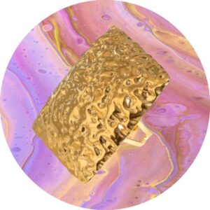 Classic blade ring, RVS met 18K goud verguld