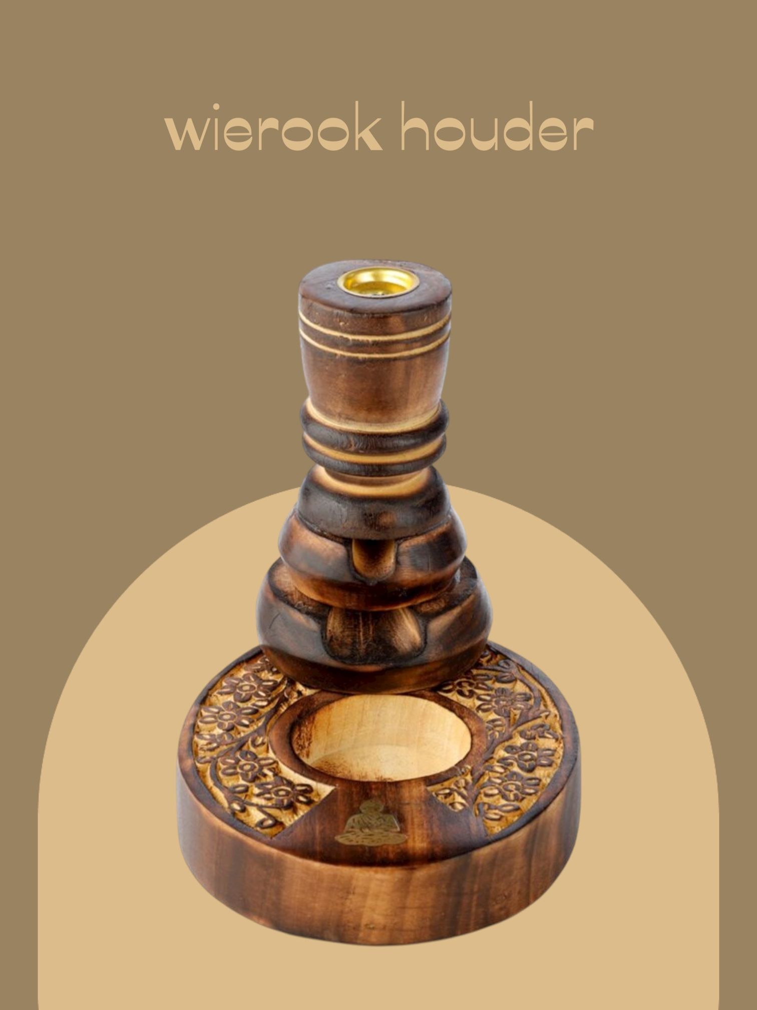Backflow wierook brander, van mangohout - Afbeelding 2