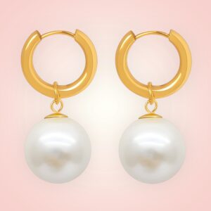 Oorbellen Parel 18 K gold plated Stainless Steel