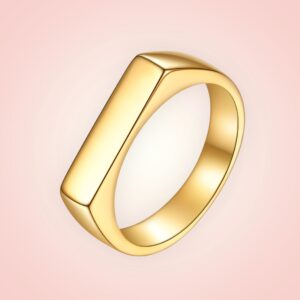 Prachtige moderne ring, RVS 18K goldplated