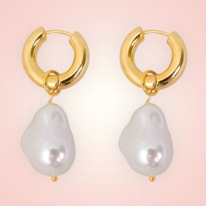 Oorbellen Parel 18 K gold plated Stainless Steel (2)