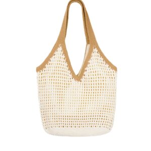 Functionele gehaakte tas, Offwhite/bruin