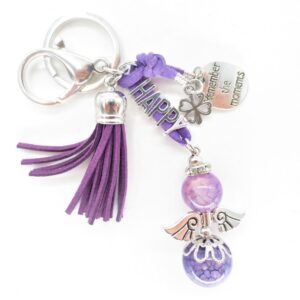 HAPPY angel sleutelhanger Paars