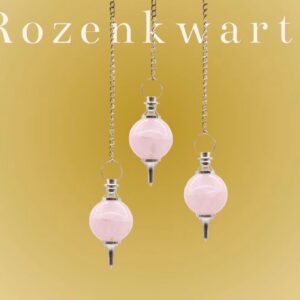 Ketting met mooie Pendelbol van Rozenkwarts