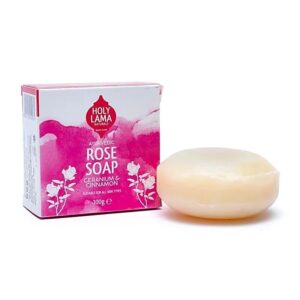 Roos zeep met geranium en kaneel, een warme natuurlijke zeep