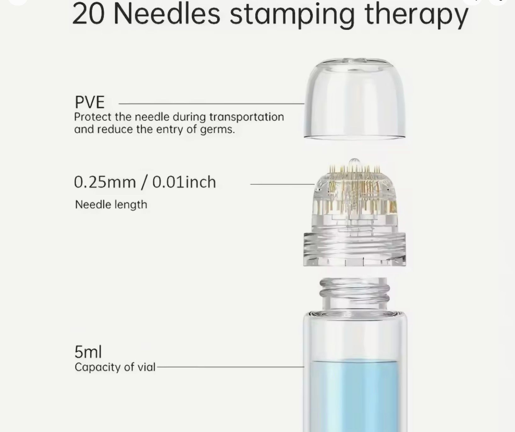 Micro naald , needling apparaat, voor huid en hoofdhuid - Afbeelding 3