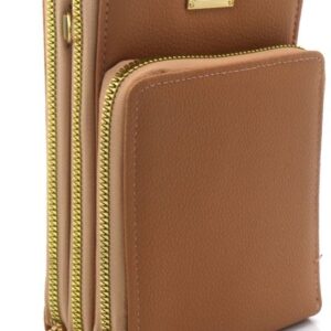 Handig telefoontasje, waar je meer in kan meenemen, Camel kleur