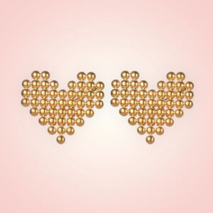 Mooie en aparte oorstekers Hartje, RVS 18 K goldplated
