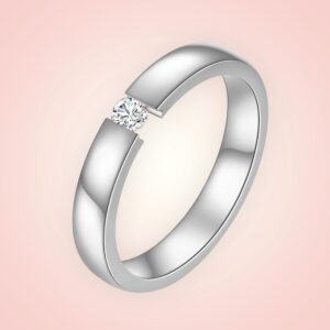 Ring met cubic zirconia RVS