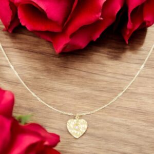 Hartje (bedel) aan mooie ketting van RVS goldplated