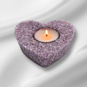 Waxinelicht HART in Amethist