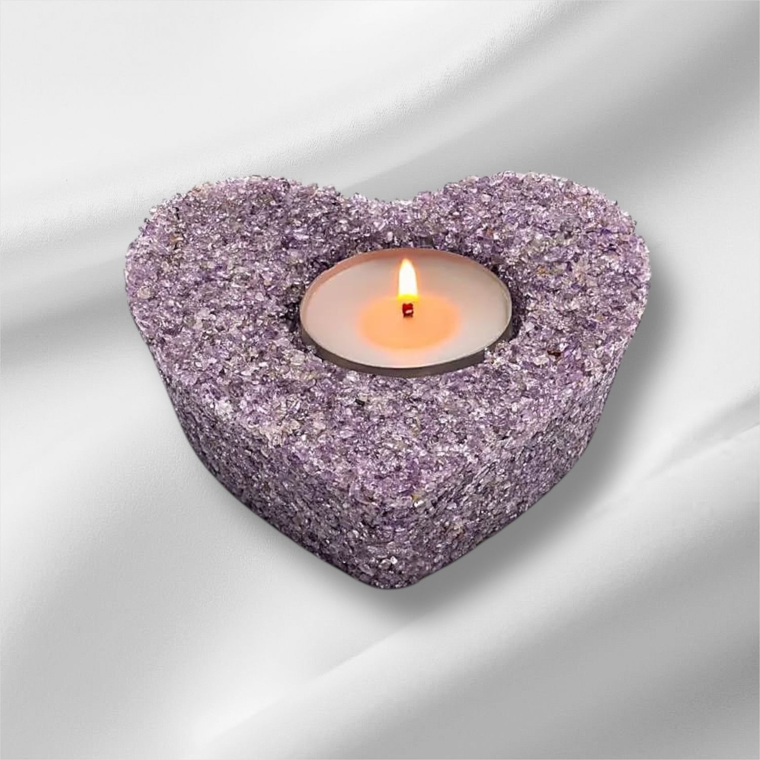 Waxinelicht HART in Amethist