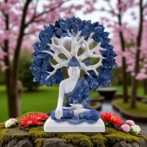Prachtig Delftsblauw Like Boeddha beeld Tree of Life