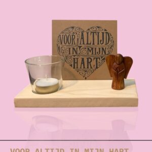 Houten gedenkplekje voor kindje, Altijd in mijn hart