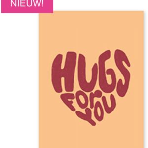 Kaart Hugs for you (klein kaartje, 10 x 7 cm)