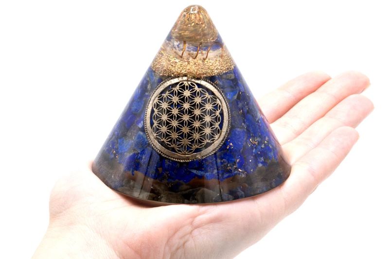 Orgonite kegel, Lapis Bloem des Levens - Afbeelding 2