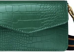 Crossbody tas (groen) croco detail, met strap