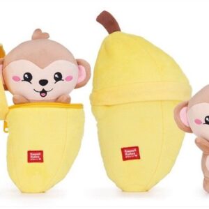 Kuties Zip knuffels, in eigen ZIPPER mandje (24 cm)