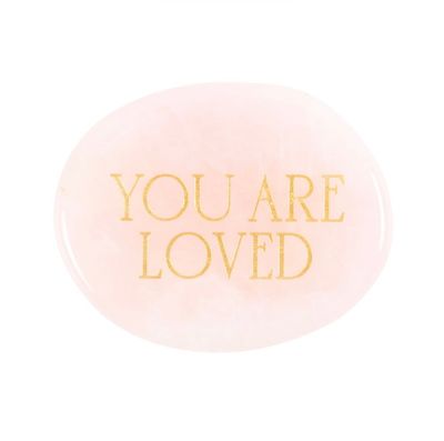 Rozenkwarts edelsteen set handsteen YOU ARE LOVED - Afbeelding 3