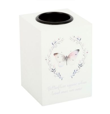 Witte stijlvolle theelicht houder Vlinders - Afbeelding 2