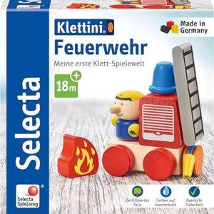 Houten speelgoed Brandweer, werkt met klittenband voor de kleintjes