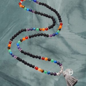 MALA rainbow ketting, lavasteen