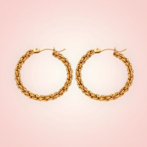 Oorbellen Creolen, 18 K gold plated Stainless Steel