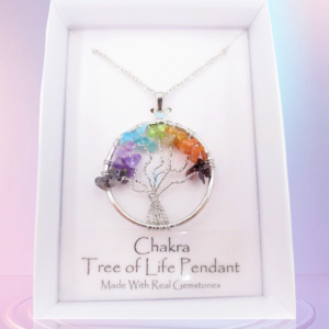 Halsketing Tree of Life, met CHAKRA steentjes