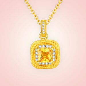 Mooie halsketting met bedel, RVS en 18K goldplated