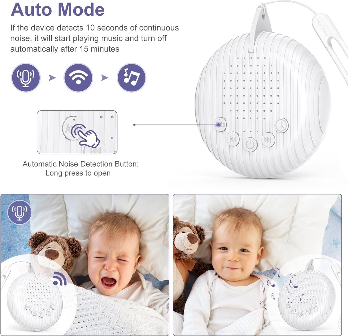Portable white noise sleep machine BABY - Afbeelding 5