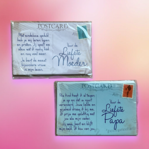 Lief blikken kaartje met tekst Liefste Moeder of Liefste Papa
