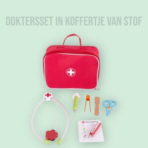 Dokterstas van stof met medische accessoires